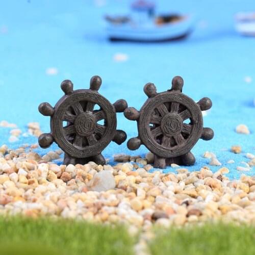 8PCS 3CM Boat Rudder Resin Craft Moss Micro Landscape Home Decor Miniature Fairy Garden Decoration Accessories Figurine Statue
