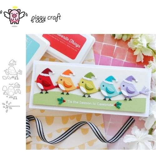 Piggy Craft metal cutting dies cut die mold Christmas hat bird Scrapbook paper craft knife mould blade punch stencils dies