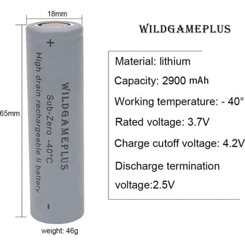 Wildgameplus WG18650F Li Battery -40 degree Subzero version lithium battery Winter Outdoor Sport Low temperature environment