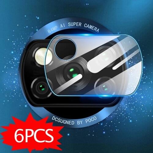 6PCS/Lot Lens Protector Films For Xiaomi Poco X3 NFC Tempered Glass For Mi Poco X3 Pro F3 GT F2 M3 Pro 5G HD Clear Camera Film