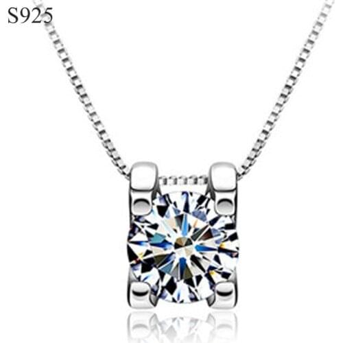 Real Pure Genuine Solid 925 Sterling Silver Pendants for Women Fine Jewelry Cubic Zircon Korean Fashion Wholesale No Necklace