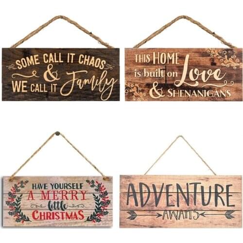 1PC New Year 2021 Wooden Door Hanging Sign Kids Bedroom Ornament New Year Party Decoration for Home Wooden Pendant Navidad Gift