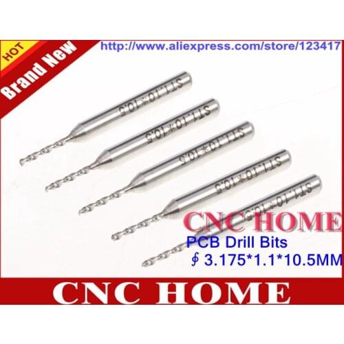 10 pcs/lot 3.175*1.1mm Carbide Micro Drill Bits, Promotional Mini PCB Drill Bit Set Dremel, Needle on CNC Drilling Machine Tools