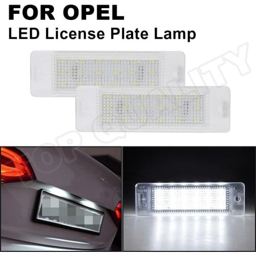 2Pcs Car LED License Plate Light For Opel Astra F 1992-1998 Calibra 1989-1997 OEM# 1224102,90241129 12V LED Number Plate Lamp