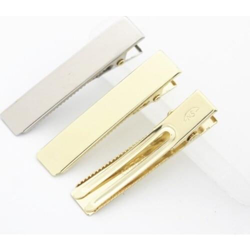 20pcs 4.9cm Gold Color Metal Single Prong Alligator Hair Clips Barrette Hairpins for Bows DIY Accessories HairPin Hairdressing