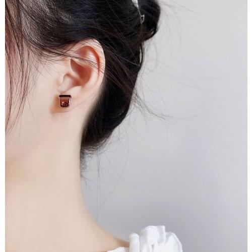 925 Sterling Silver Pearl Milk Tea Brown Cute Party Fashion Korean Luxury Ear Stud Earrings Jewelry for Women Gift 2020 New