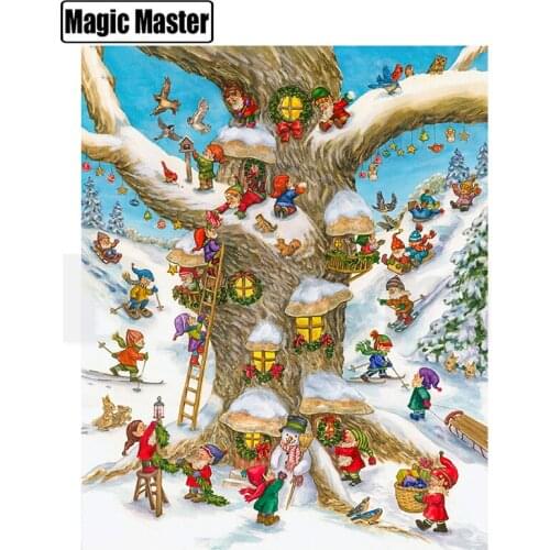 Diamond Painting Full Square/Round Christmas Tree Dwarf 5D Daimond Painting Embroidery Cross Stitch Kit Mosaic Rhinestone