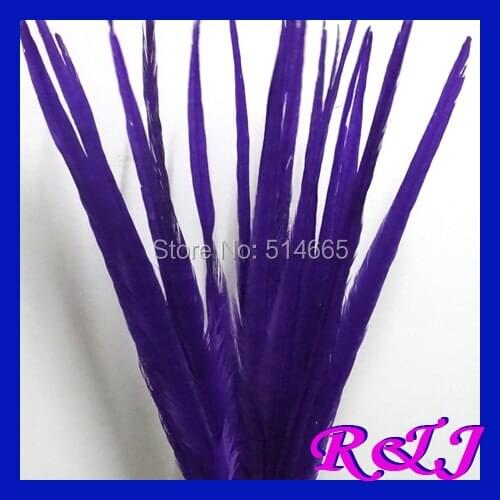 Free Shipping 50-55cm 20-22" Bleached and Dying ringneck pheasant feather 50PCS Purple Pheasant Tail Feathers