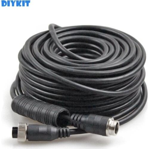 DIYKIT 10 Meters / 33 Feet Waterproof 4pin Connector Extension Cord Power / Video / Signal Cable for Bus / Truck / Car Reversing