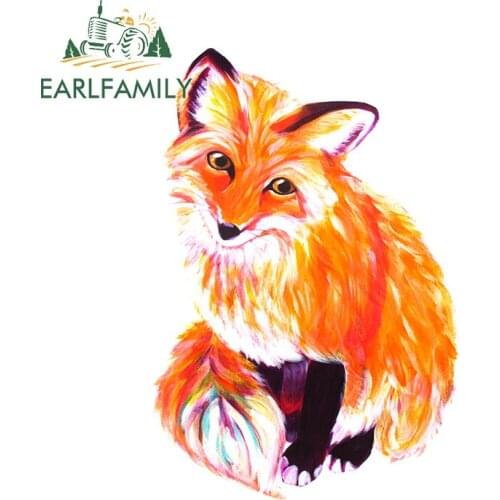 EARLFAMILY 13cm x 9.5cm for Colorful Fox Camper Car Sticker Vinyl Cartoon Decal Waterproof Scratch-Proof Motorcycle Car Styling