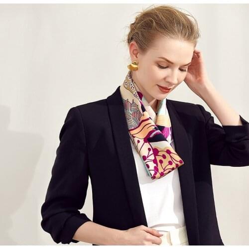 Floral Print Hijab Head Scarves for Hair Wrapping Women Top Grade 100% Real Silk Scarf Shawl Thicken Soft Smooth Perfect Gifts