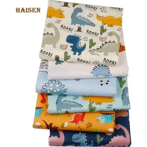 Cartoon Dinosaur Series Cotton Twill Fabric Printed Cloth For Sewing Baby&Child Quilt Bedding Clothes Skirt Textile Material