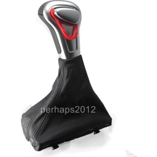 Chrome Leather Shift Knob for Audi A4 A6 A7 Q7 Q5 2009 2010 2011 2012 2014