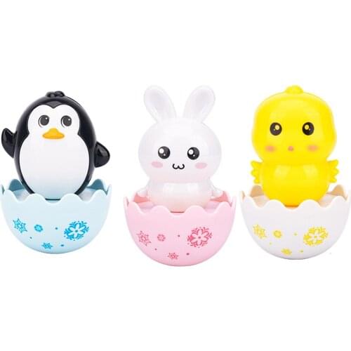 Cute Baby Tumbler Doll Toy Rattles 3+ Months Toddlers Animal Figures Ornament Early Educational