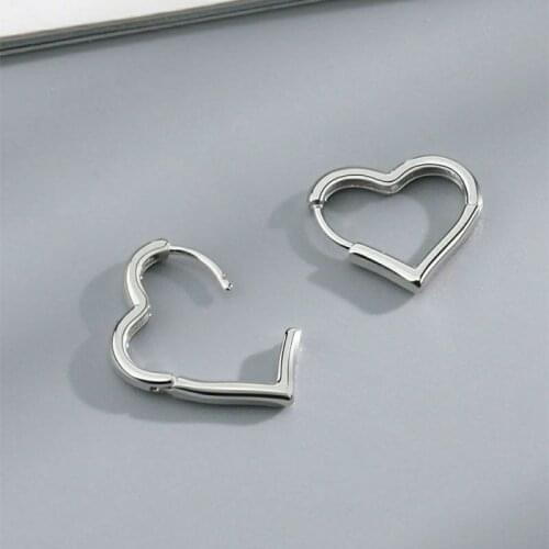 Karopel Simple heart jewelry Earrings for Women Heart-shaped Circle Piercing Buckle Hoop Earrings