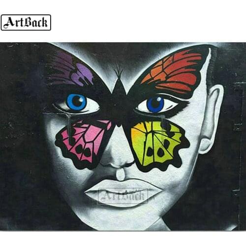 ArtBack 5d diy diamond painting butterfly face art picture full square resin diamond mosaic 3d sticker home decoration crafts