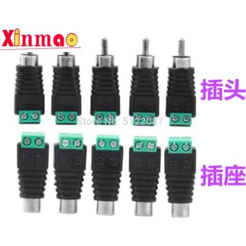 10pcs RCA Terminal Block CAT5 to Camera CCTV Video Balun RCA Female or Male Jack AV Screw Connector