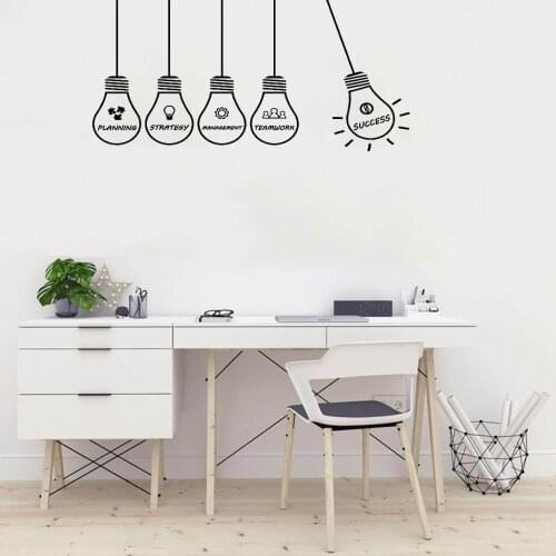 Creative Light Bulb Wall Sticker Office Work Decal Vinyl Wall Sticker For Office Home Living Room Art Decor Mural ph812