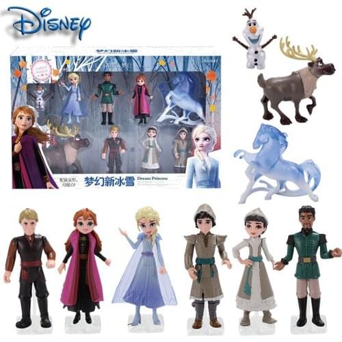 HOT 1set Frozen 2 Snow Queen Elsa Anna Disney doll Olaf Kristoff Sven anime doll figurine children’s toy children’s gift