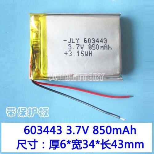 603443 lithium battery GPS navigator battery speaker e-book Battery Toy recorder battery Rechargeable Li-ion Cell