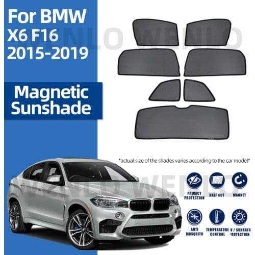 For BMW X6 F16 2015-2019 Magnetic Sun Shading Mesh Side Window Curtain Windscreen Sunshade Car Protective Cover Windshield Visor