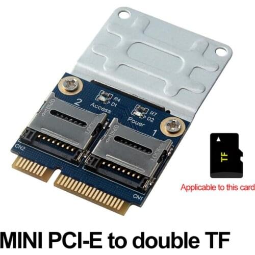 Mini PCI-E PCIE Memory Card Adapter PCI-E To Dual TF SDHC SDXC Reader Converter Compatible With Windows 7/Vista/XP And Mac OS