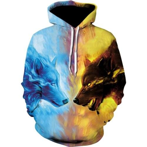 Personality hoodie Wolf 3D mens hoodie designer mens fall/winter high-quality jerseys