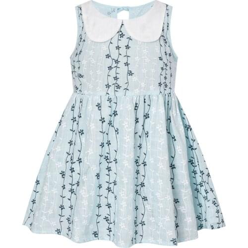 2021 new girls' summer dress new Korean version of sleeveless doll collar vest skirt childrens princess dress baby dress