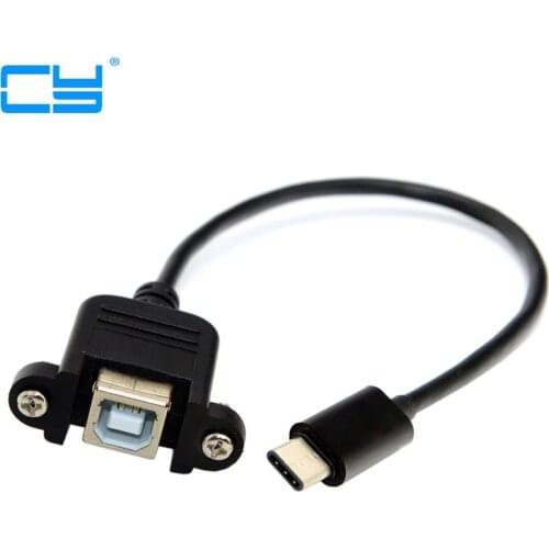 New USB-C USB 3.1 Type-C Male to Standard USB 2.0 B Type Female Data Cable for Printer Hard Disk Drive Tablet & Cell Phone 20cm