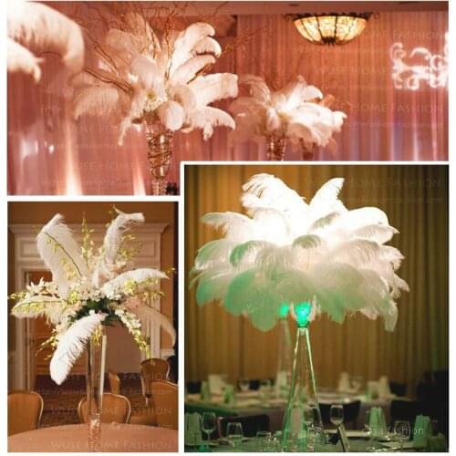 New 30PCS white Ostrich Feather 14-16inch/35-40cm Party Decor Optional Color Wholesale