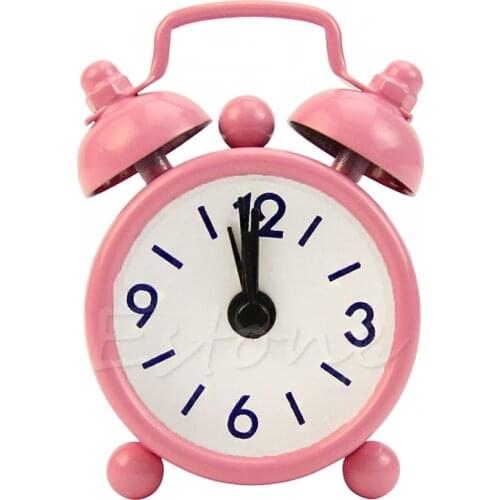 New Home Outdoor Portable Cute Mini Cartoon Dial Number Round Desk Alarm Clock