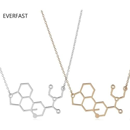 Wholesale 10pc/lot LSD Lysergic Acid Diethylamide Molecule Science Necklace Chemistry Structure Jewelry For Women Men