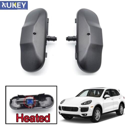 Xukey Pair Front Windshield Washer Nozzles Jet Heated Set For Porsche Cayenne For Panamera 2011 2012 2013 2014 2015 2016