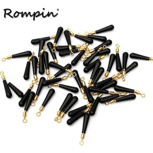 Rompin 30pcs/lot Fishing Gear Block rotation drift fishing floats accessory bobber copper rubber tools fishing gadget float rest