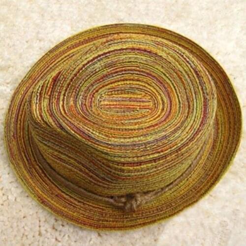 Caps Women Summer Bohemia Style Straw Hats Foldable Striped Braided Rope Beach Sun Hat