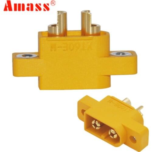 AMASS XT60E-M Mountable XT60 Male Plug Connector Fixed Board DIY Spare Part Yellow for RC Models Multicopter 50%off