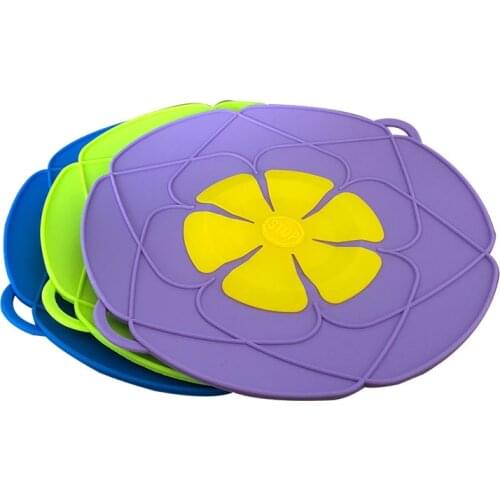 Silicone Anti-spill Boiling Pot Lid Home Splash-proof Kitchen Dust-proof Silicone Cap Sub-flower Type Anti-spill Pot Lid