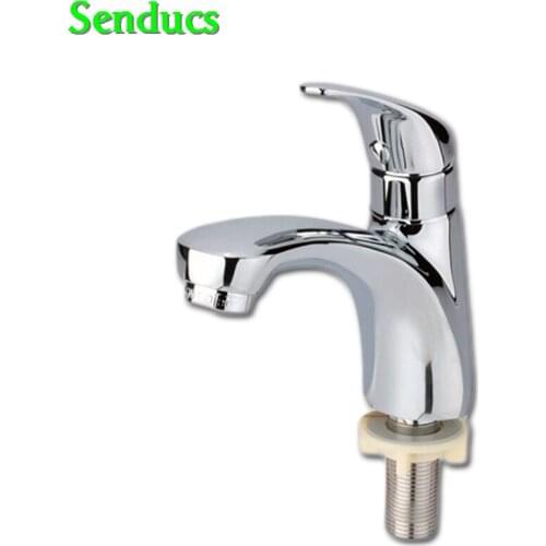 Senducs Cold Bathroom Basin Faucet Fashion Model Single Cold Basin Sink Faucet with Quality Alloy Cold Bathroom Mixer Tap