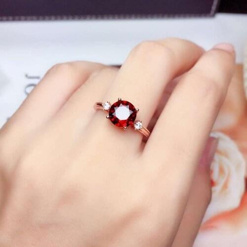 Natural And real Garnet ring 925 sterling silver Fine handworked jewelry Finger rings