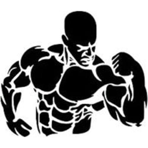 Car Sticker Personality Creative Fashion Muscle Man PVC Car Decoration Sticker Waterproof Cover Scratch Black/White, 12cm*10cm