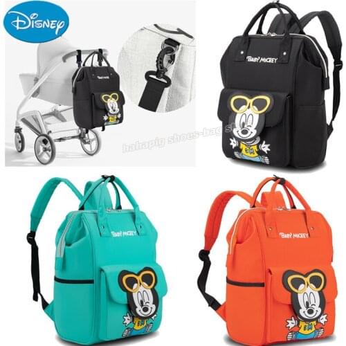 Disney Mommy Diaper Bag Mickey Mouse Women Outdoor Travel Baby Stroller Wet Bag Cartoon High Capacity Backpack Maternity Bag