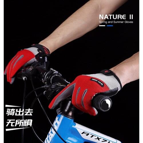 Kyncilor Bicycle Riding Gloves Men And Women Long Finger Touch Screen PU Leather Non-slip Mountain Road Riding Gloves Velcro