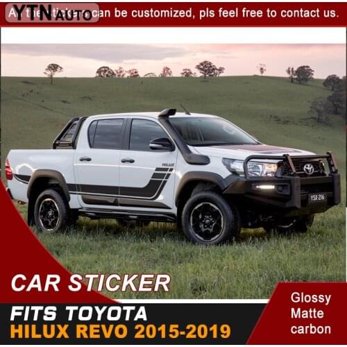 2 pieces side door Lead Foot Appearance Hockey Stripe Vinyl Graphics car sticker fit for toyota hilux 2015 2016 2017 2018 2019