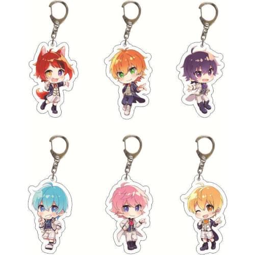Japan Anime Strawberry 100% Keychain Acrylic Pendant Toy Cartoon Schoolbag Keyring TOUJOU AYA Nishino Tsukasa KITA Key Chain