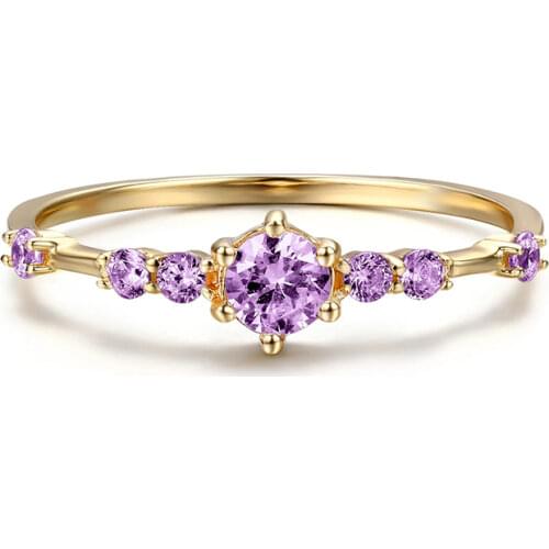 CANNER Purple Diamond Wedding Ring Ring 925 Sterling Silver Anillos Rings For Women Luxury Fine Jewelry Wedding Rings Bijoux