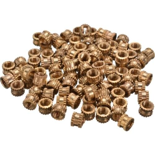 100pcs 4.2mm Knurl Thread Inserts M3*3mm Brass Knurl Thread Inserts Round Metal Thread Inserts
