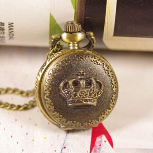 2012 shipping hot sale new men women lady crown mini bronze quartz Pocket Watch Antique wp042
