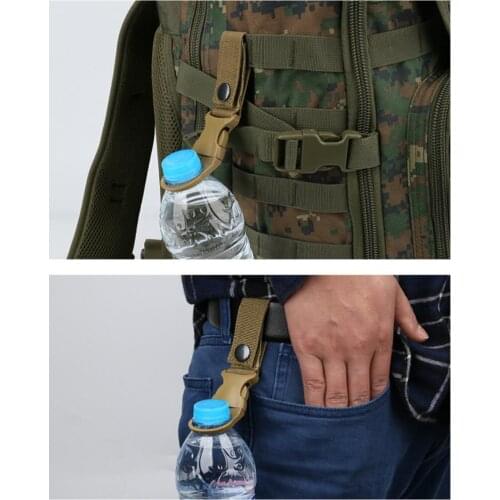 2021 Outdoor Military Nylon Webbing Buckle Hook Water Bottle Holder Clip EDC Climb Carabiner Belt Backpack Hanger Camp