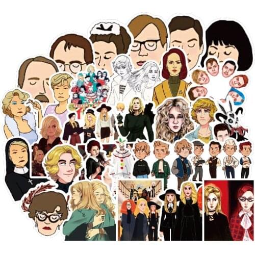 50Pcs American Horror Story Cartoon funny Stickers Kids Toy Sticker For DIY Luggage Laptop Skateboard Car Decor Funny Sticker