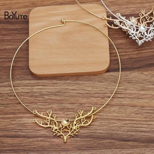 BoYuTe (2 Pieces/Lot) 130*1.2MM Metal Brass Choker Welding 72*42MM Deer Diy Handmade Jewelry Accessories